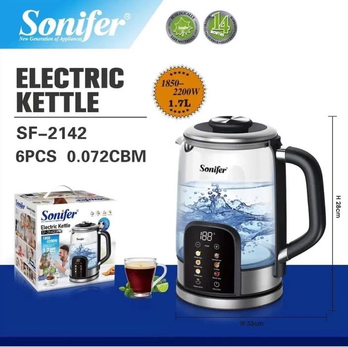 (Sf-52) Sonifer SF-2142 Премиум стеклянный электрочайник