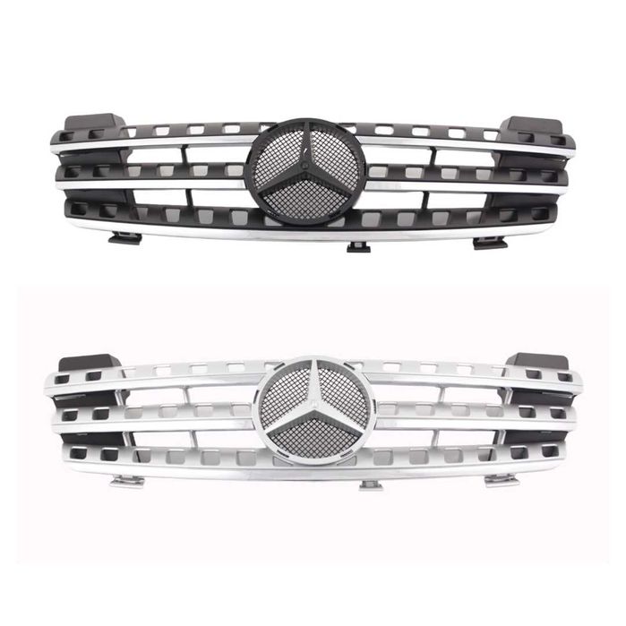Решетка за Mercedes ML W164 (2005-2008) -хром/черна с хромлайсни.