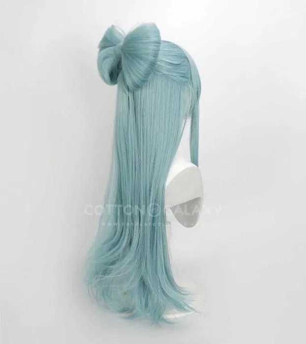 Косплей аниме перука Genshin Impact Yumemizuki Mizuki в ментово зелено