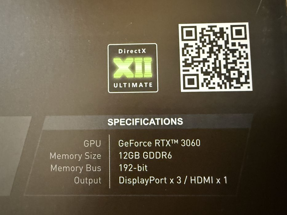 Видеокарта RTX 3060 12GB