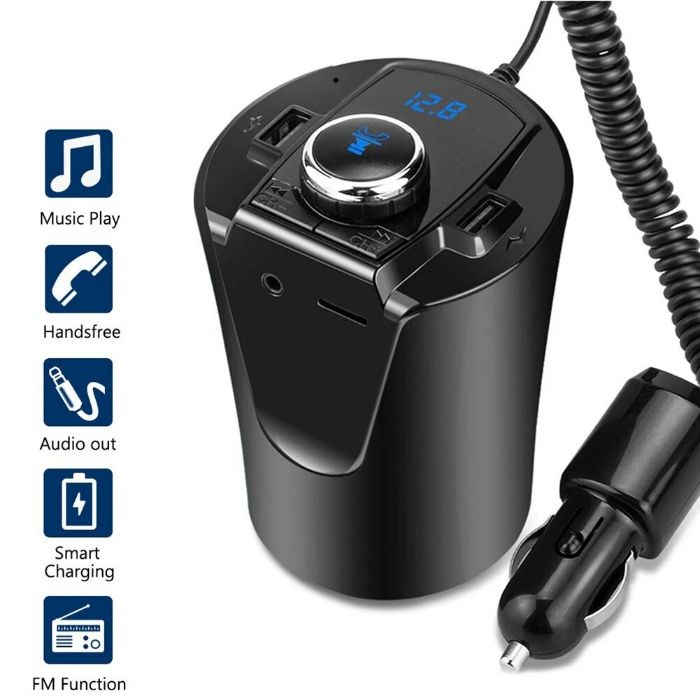 Modulator FM Bluetooth Handsfree si incarcator Maşină, Ecran LCD supor
