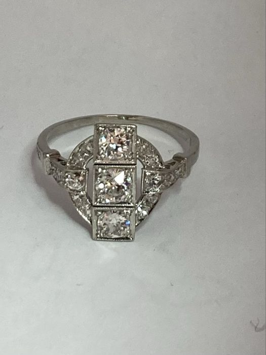 Inel platina Art Deco diamante 1.10ct