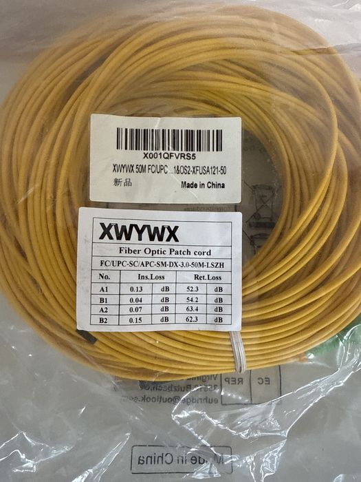 Cablu fibra optica 50 metri SC LC ST FC  - SM-DX-3.0-LSZH patchcord