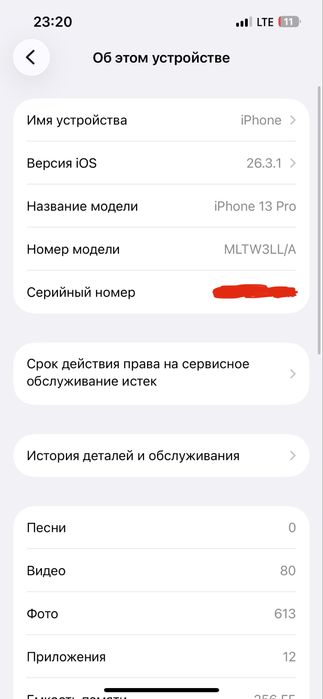Iphone 13 pro 256 Gb qora rang