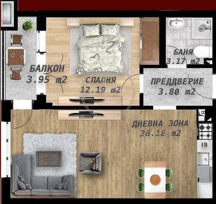 Продава се Двустаен апартамент в Пловдив, Беломорски - 66 кв.м за 663 €/кв.м - Снимка #2