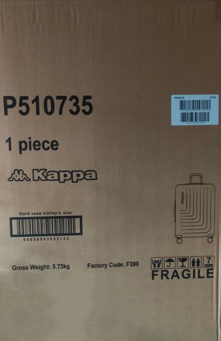 Valiză Troler Original KAPPA Carcasă Rigidă Cifru 4 Roți Duble Mâner