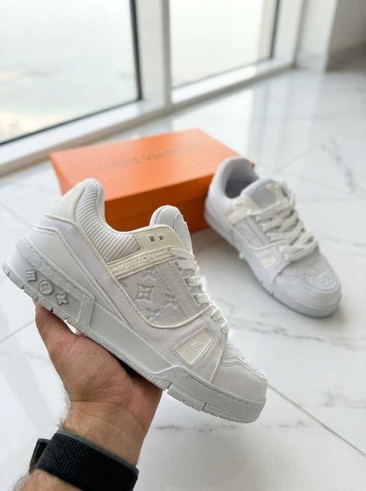 Adidasi LV Trainers Full Alb - White - PREMIUM - Full Box