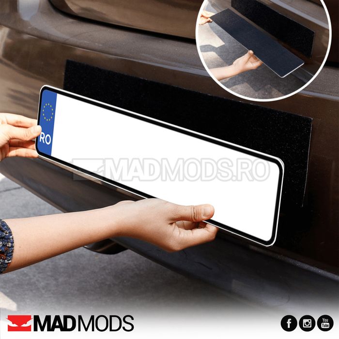 Set suporti placute numar inmatriculare auto fara rama, slim invizibil