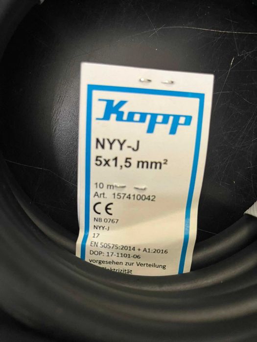 Cablu subteran Kopp NYY-J 157410042 5 x 1,5 mm² 10 m negru