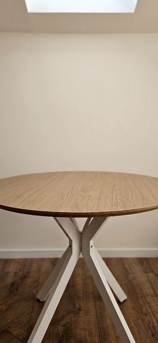 Masa living, Pako World, M1C-0153, Alb / Natur, 80x80x75 cm