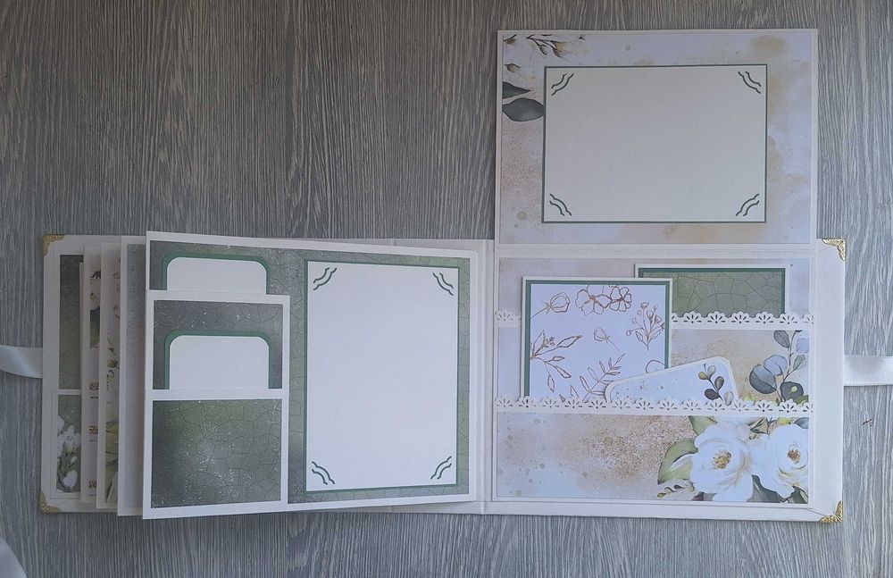 Сватбен албум "Нашата приказка" в антично бяло, ръчна изработка /51.2