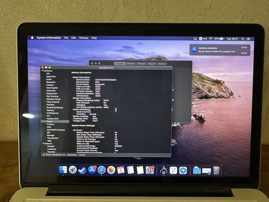 Macbook pro i5 с новой батарейкой