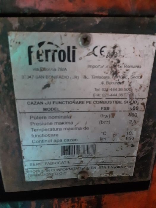 Centrala pe lemne Ferroli FSB 400