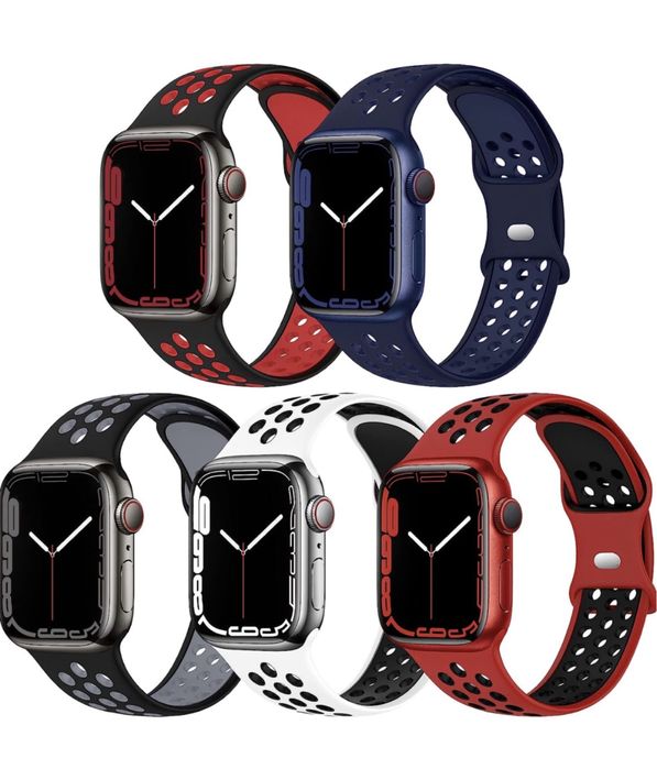 Curea Husa Folie TPU Gauri Pin Compatibila Ceas Apple Watch Seria 1-11