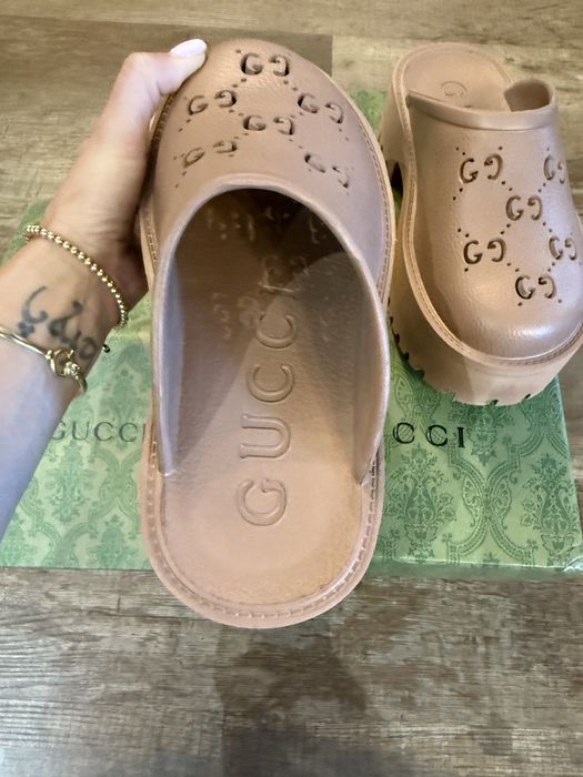 Дамски чехли GUCCI нови черни и кафяви