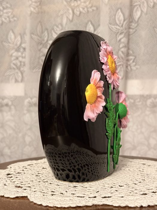 Vaza decorata manual cu lut polimeric