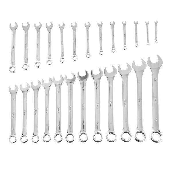 Комплект 25 фиксирани комбинирани гаечни ключове crv 6-32 мм - geko