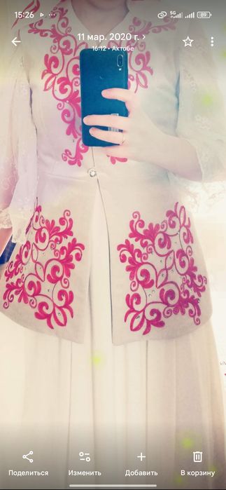 Национальное белое платье