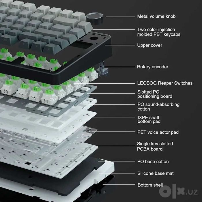 Клавиатура AULA  F75 BLACK CONTUR +WHITE CONTUR- оригинал