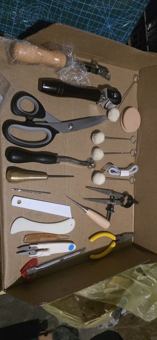 Set ustensile piele prelucrat hobby diy aparat subtiat pielea