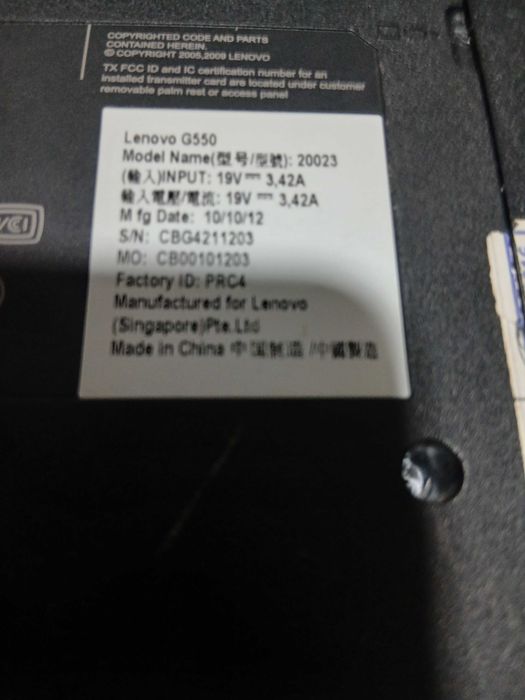 Laptop Lenovo G550