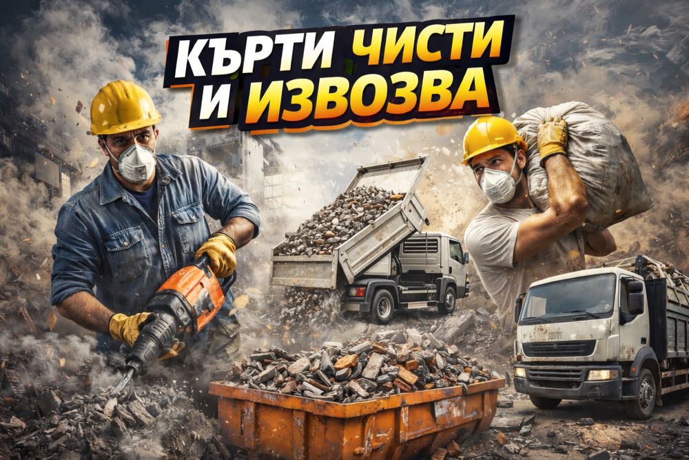 Кърти, чисти и извозва – София.  Бързо и коректно !