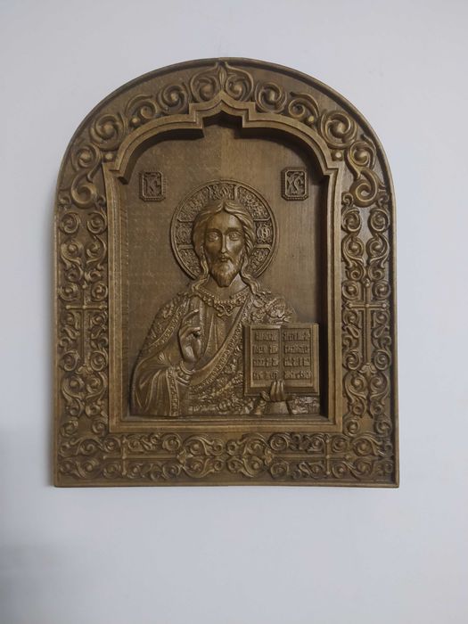 Icoana sculptata in lemn de fag