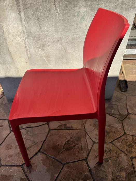 Vand scaun polipropilena rosu terasa horeca/gradina