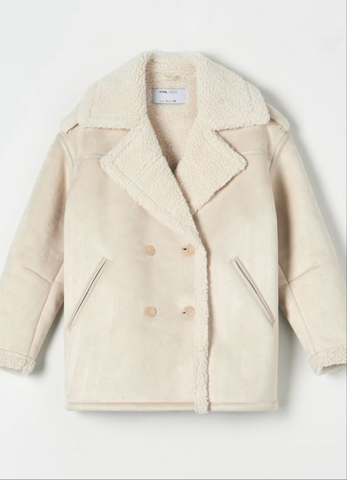 Бежово плюшено палто