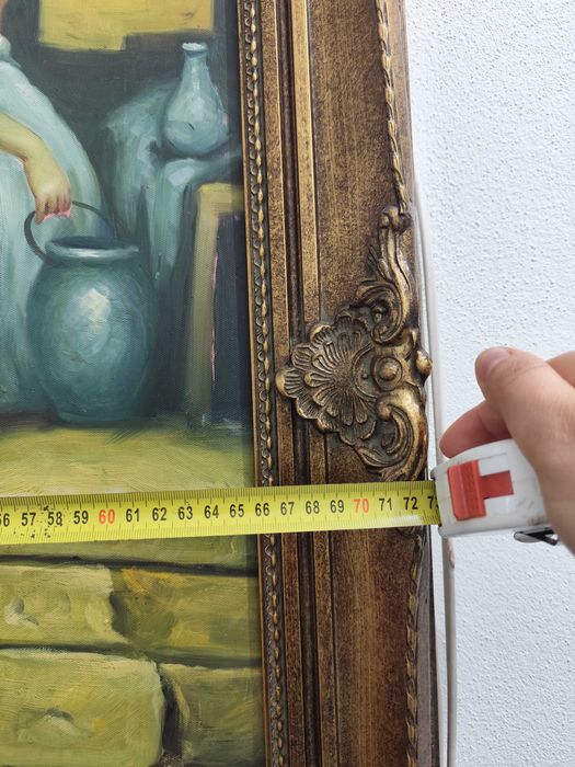 Tablou proveniență Italia pictură în ulei pe pânză foarte vechi