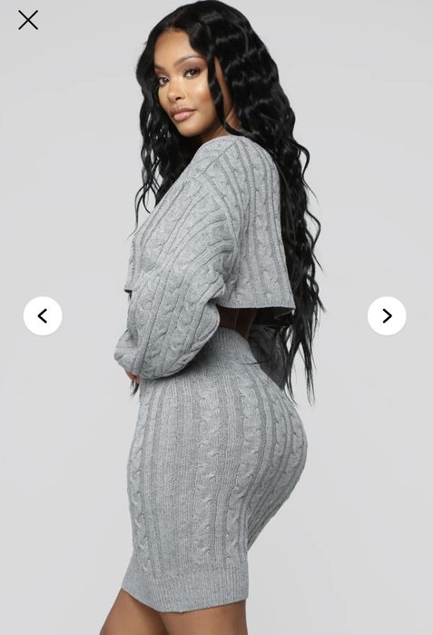 Плетен сет пола + пуловер