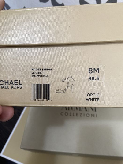 Michael Kors Sandale de piele lacuita cu toc stiletto Asha, Alb, 38,5