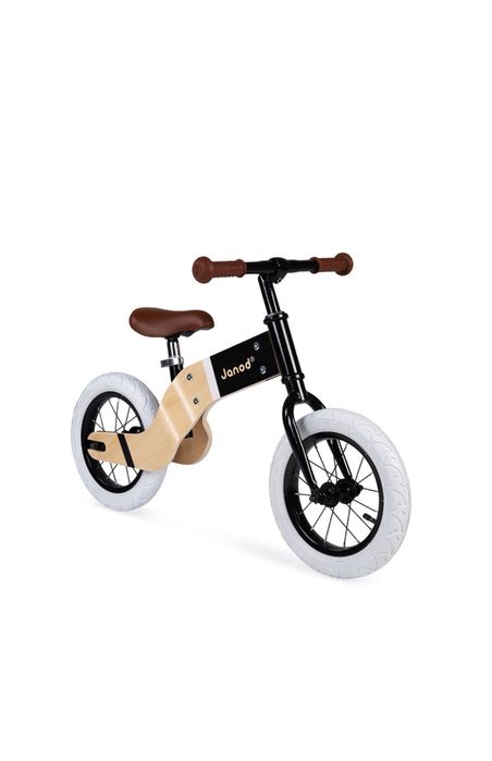 Велосипед без педали Janod - Deluxe balance bike, Дървен, Кафяв/Бежов