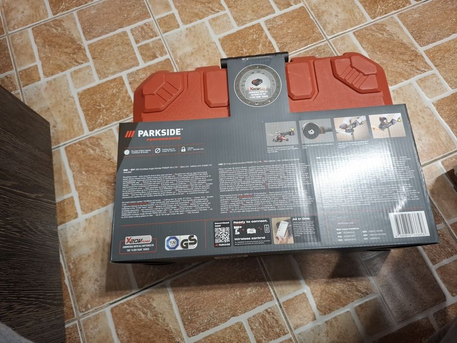 Чисто Нов! Акумулаторен ъглошлайф Parkside  performance 20V Ф125