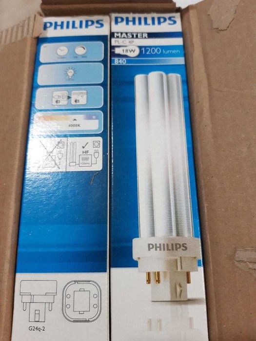 Bec Philips Master PL-C 18W / 840 / 4P ;  set 10 bucati