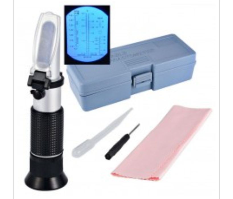 Рефрактометр 4в1 для измерения:электролита, антифриз, не замер