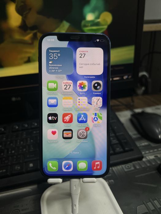 Iphone 12 64 gb edialni ochilmagan karobka yoq pas kopya berladi