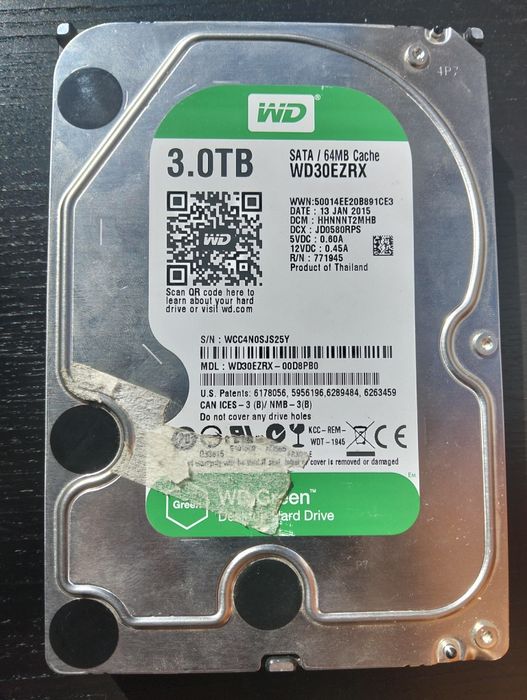Hard disk Western Digital 3 TB  WD30EZRX