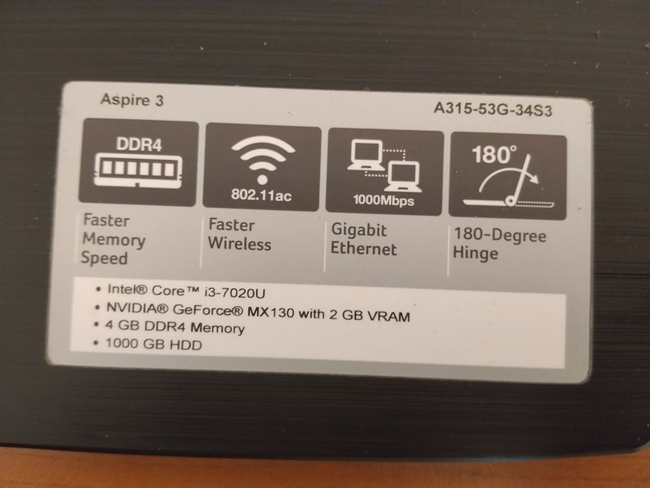 Acer Aspire 3 (модел A315-53G-34S3)