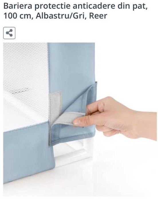Bariera protectie anticadere din pat bebe, 100cm, marca Reer