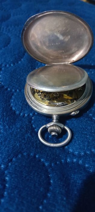 Vând ceas de buzunar Auricoste argint
