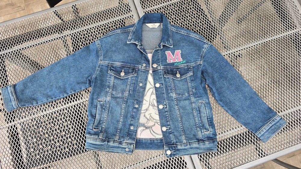 Дънково яке Мини Маус H&M 9-10 години - леко уголемено