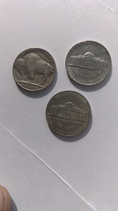 5 цента.Сащ от трите разновидности 1929,1992 и2015 Денвър.Една малка к
