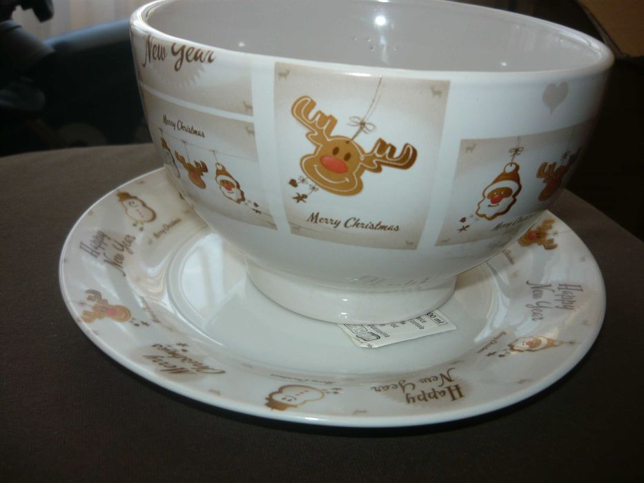 Коледен сет за закуска - порцелан - нов