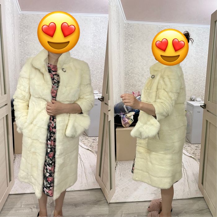 Шуба норковая стойка воротник, рукава снимаются