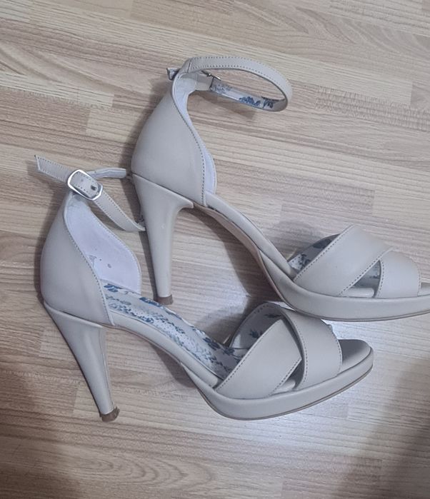 Sandale piele naturală bej 34-35