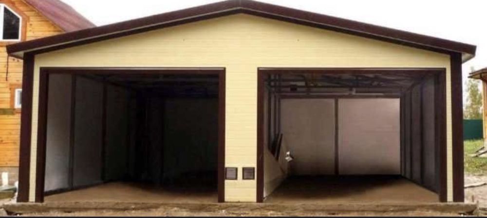 Vand garaj auto pe structura metalica ânvelit cu panouri sendviș