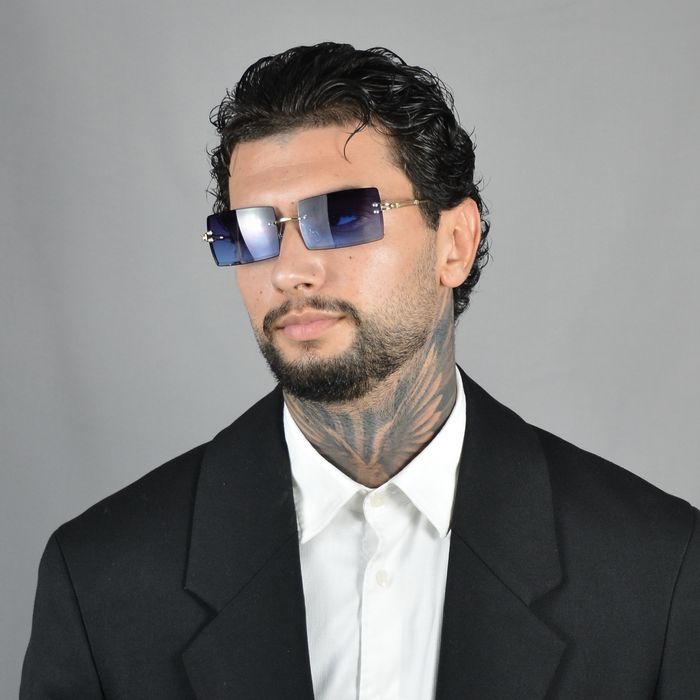 Ochelari de Soare Unisex Albastru rama dreptunghiulara UV