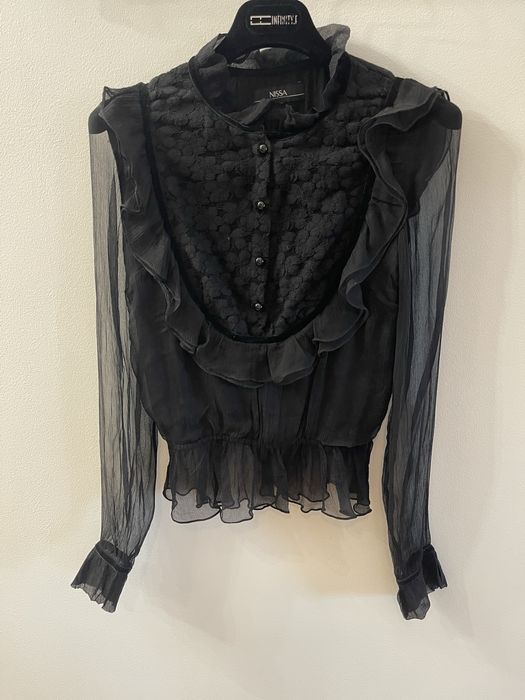 Bluza din dantela si voal Nissa