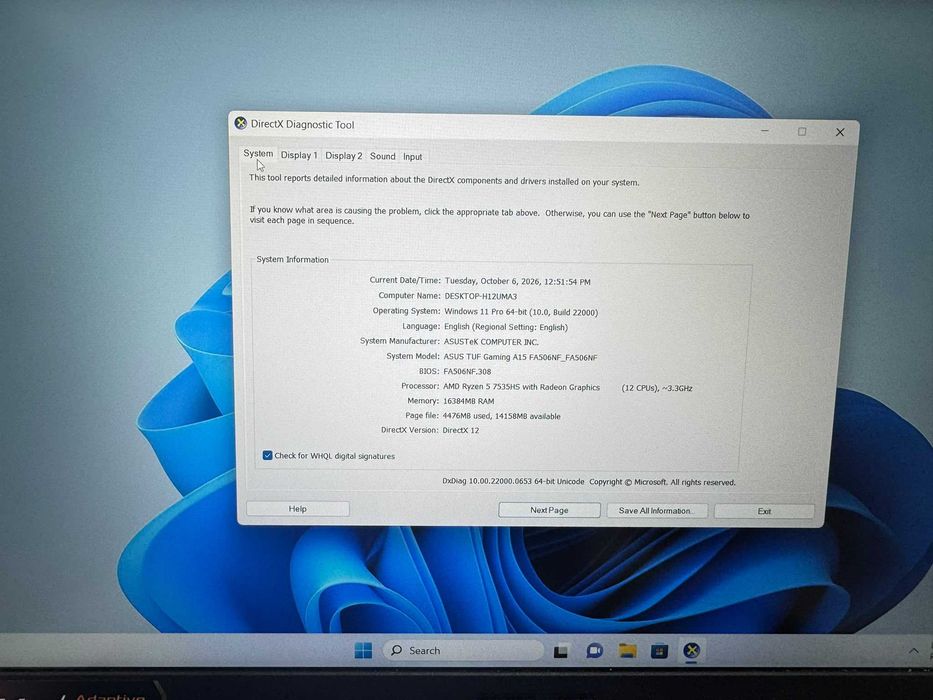 NDP Amanet NON-STOP Sos. Giurgiului 119 LAPTOP ASUS TUF GAMING (61196)